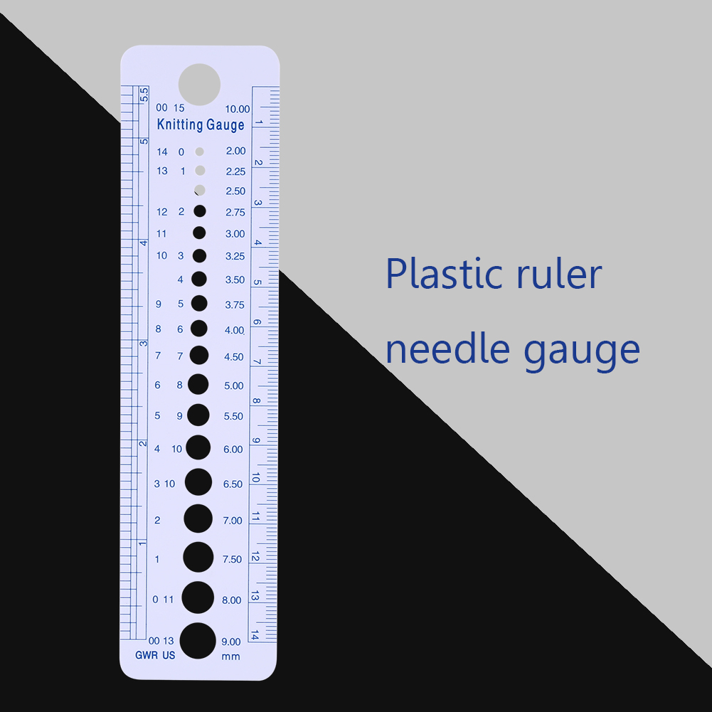 Sewing By - キルティングパッチワーク定規プラスチック編み針ゲージ定規インチcm縫製ツール米国英国カナダサイズ2-10mm縫製アクセサリー