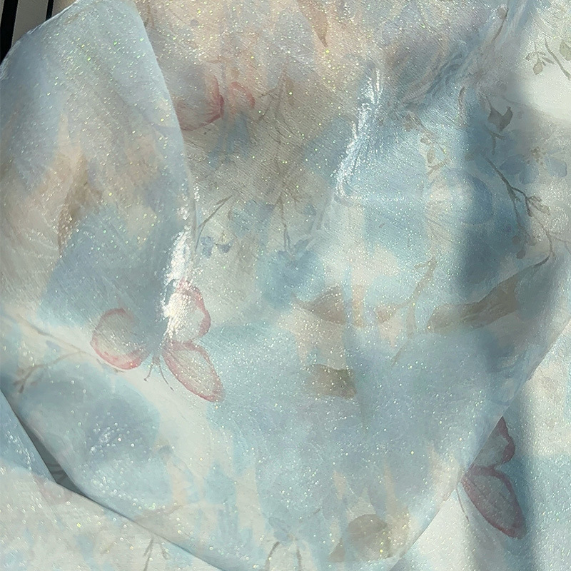 Sewing Cloth - 1m 中国風花柄ジャカードプリント生地 デジタルプリント布 チャイナドレス、漢服、衣料品DIY縫製用 幅1.45m