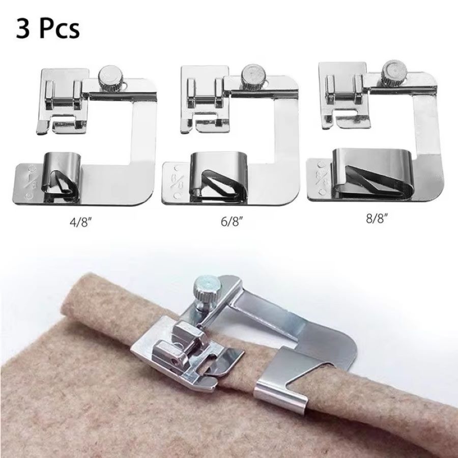 Sewing Tt - 1個-3個入り 13/19/25mm 国内製ミシン用押さえ金具 ロールヘムフット ブラザーシンガー用ミシンアクセサリー