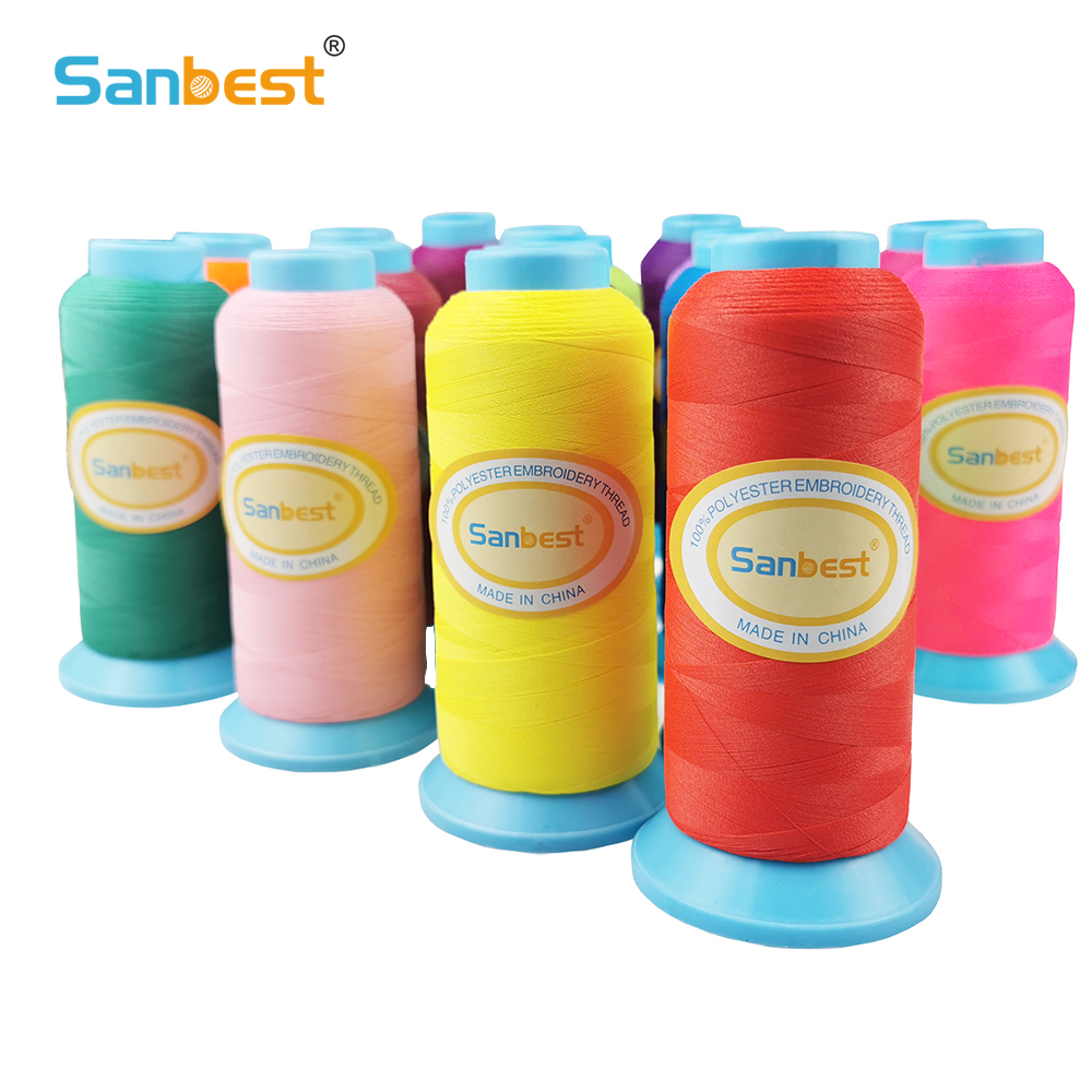 Serger Thread Cone - Sanbest-ブラザー,シンガー,ジャノメ,ベビーロック用の高強度ポリエステル糸,3000m,120d/2,75d/2