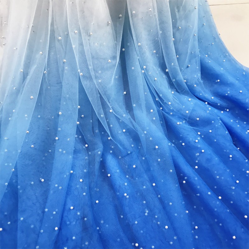 Sewing Batik - 100 × 150 センチメートルパールメッシュグラデーションチュール生地グラデーション素材 DIY ドレスダンス衣装布