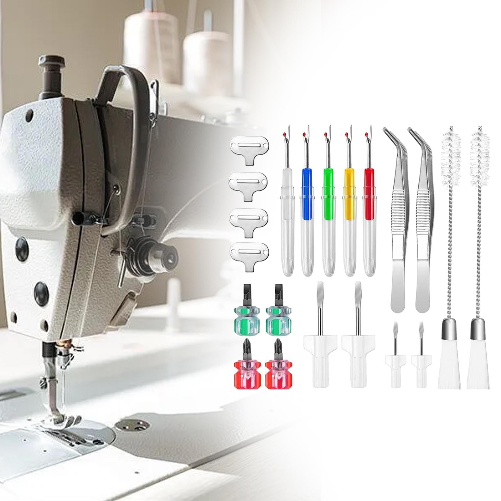 Seam Ripper Tool - 両頭式クリーニングブラシ、ドライバー、糸切り器付きのミシンメンテナンスキット（裁縫用）