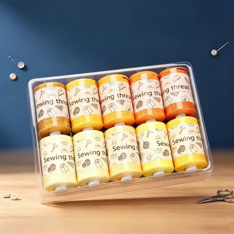 多色縫い糸セット、耐久性のある糸で家庭用ミシンや手縫いの衣料 - Sewing Thread Production のレビューと価格