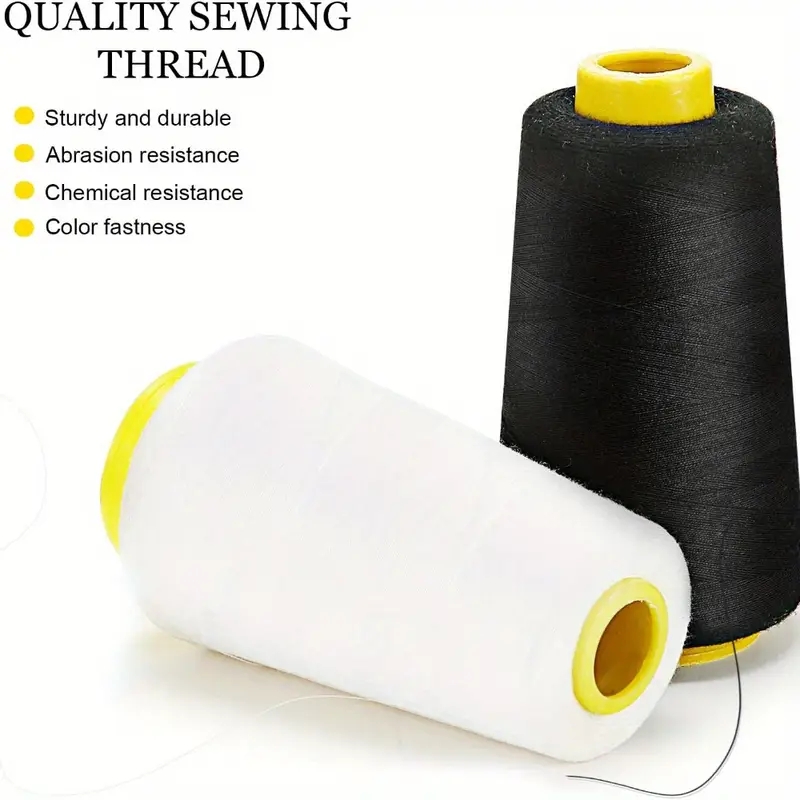 3個の黒色と3個の白色オーバーロック糸コーン - 3000ヤ - Serger Thread Cone のレビューと価格
