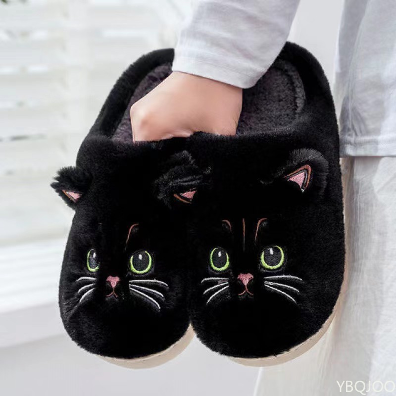 新しい秋冬綿スリッパ男性と女性のカップル漫画子猫屋内ぬいぐる - Sewing Cloth のレビューと価格