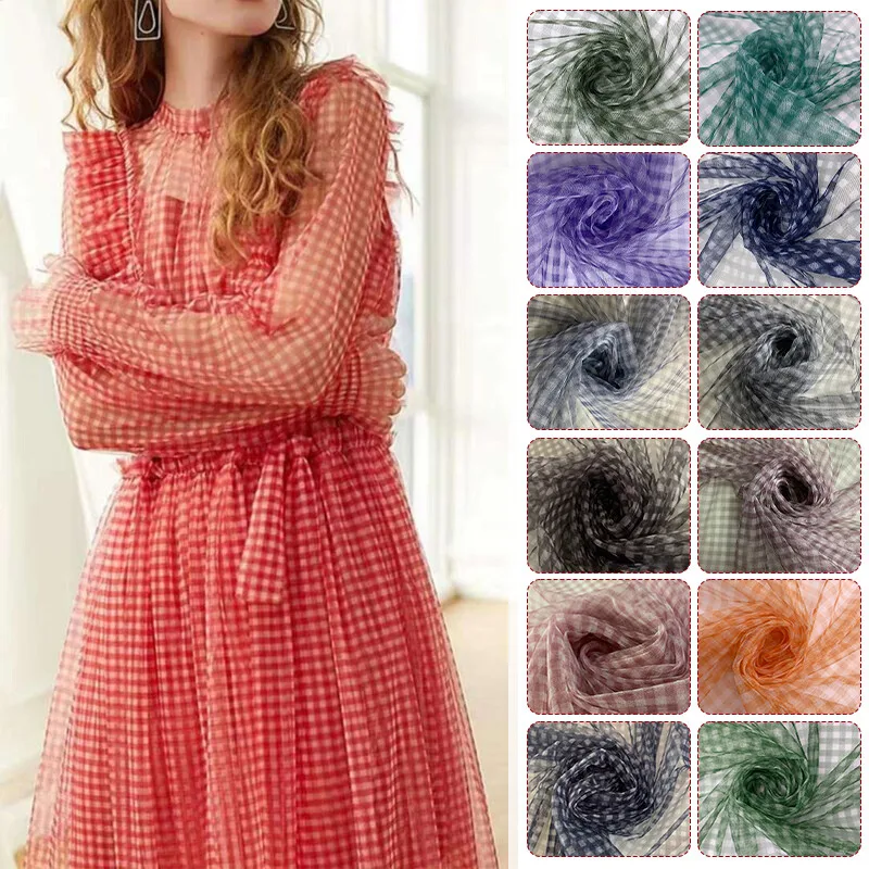90 × 150 センチメートルチェックメッシュ生地透明ドレ - Sewing Batik のレビューと価格