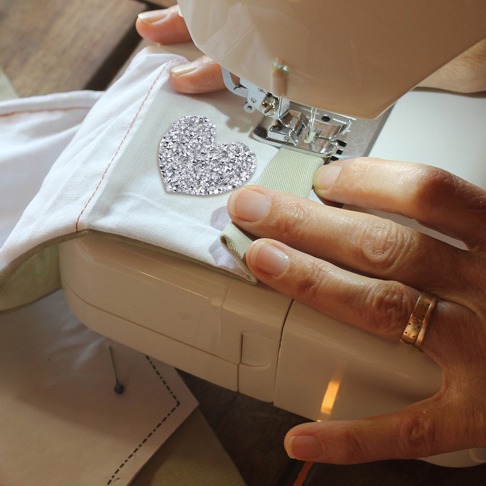 10個入り、ハート型の刺繍ワッペン、ラインストーン付き、縫い - Sewing Recycle のレビューと価格