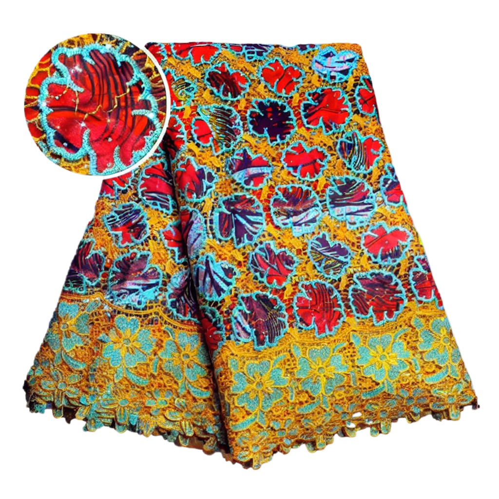 100%コットンアフリカングリッターワックスレース生地 5ヤ - Sewing Batik のレビューと価格
