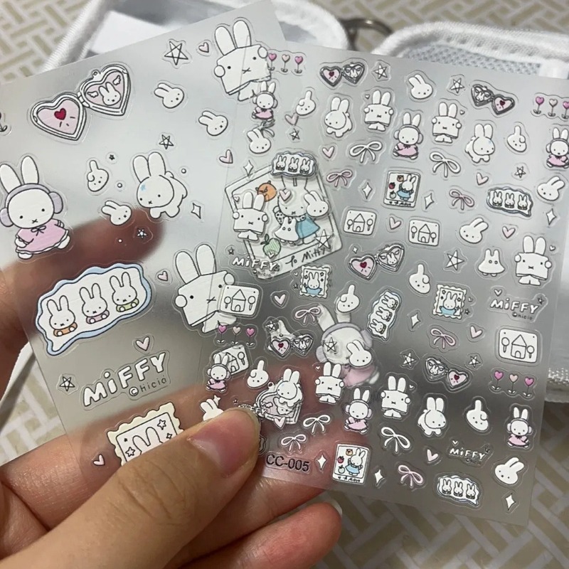 ミッフィー漫画ネイルステッカーアニメウサギ防水三次元エンボス - Sewing By のレビューと価格