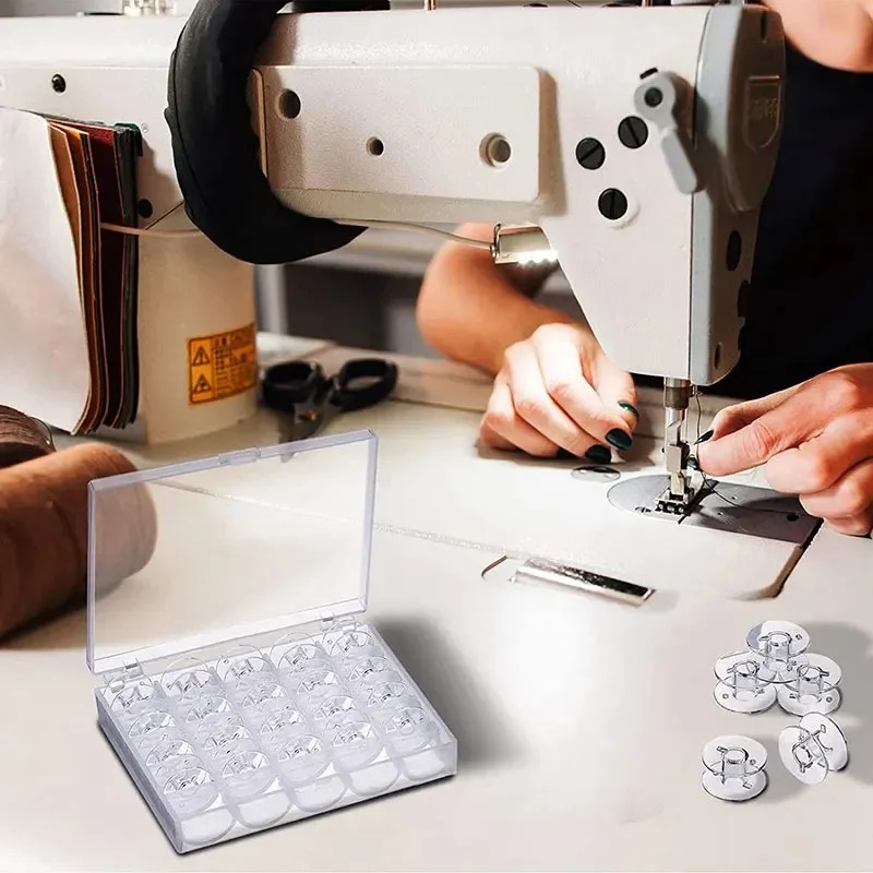 25個入り 家庭用ミシン下糸ボビンセット 縫製アクセサリー  - Sewing By のレビューと価格