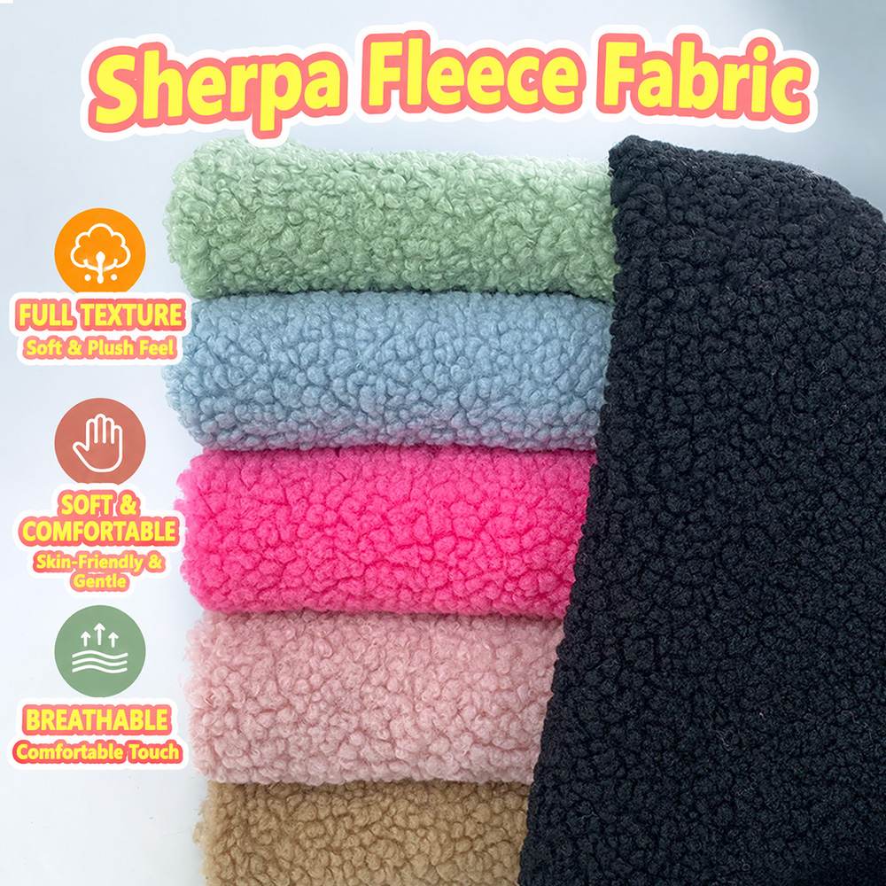 テディベア風シェルパフリース生地、150x50cm、無地のふ - Sewing Cloth のレビューと価格