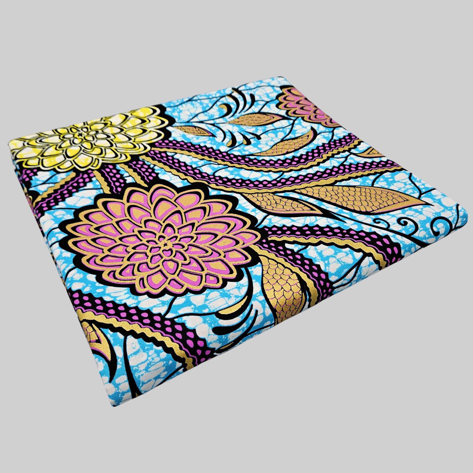 幅46インチ、長さ6ヤード、花柄プリントのアフリカンワックス - Sewing Batik のレビューと価格