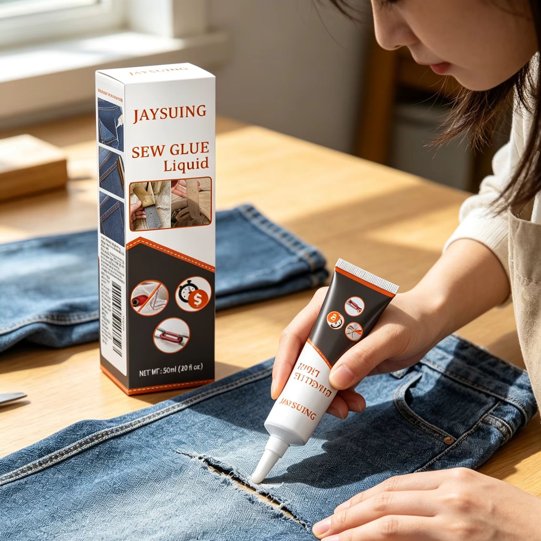 ジェイスイング縫製用接着剤 衣類修理 速乾 透明 洗濯可能  - Sewing Repair のレビューと価格