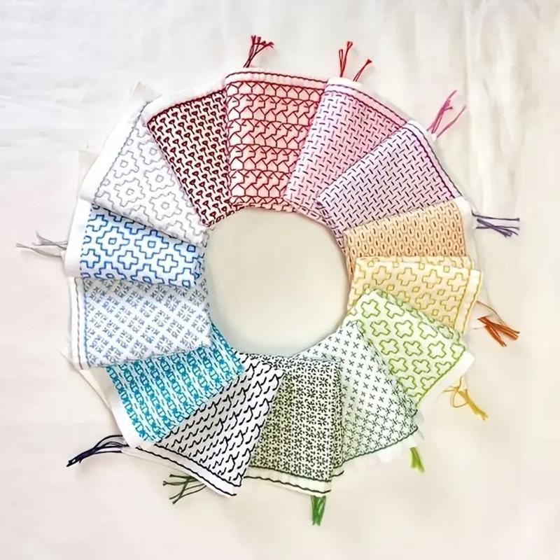 9/32個入り糸と針デニム生地手刺繍キット縫製用品水溶性刺し - Textile Sewing Kit のレビューと価格
